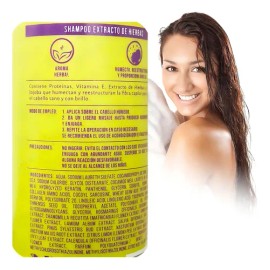 Shampoo Hierbas Reparador Para Cabello Dañado Nefertiti 1lt
