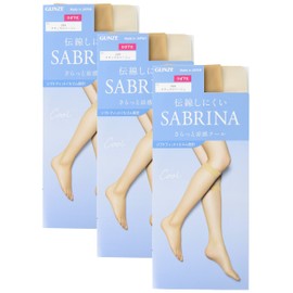 Gunze SBS570 Women's Short Stockings, Sabrina, 3 Pairs Set, Cool, Cool, beige (natural beige)