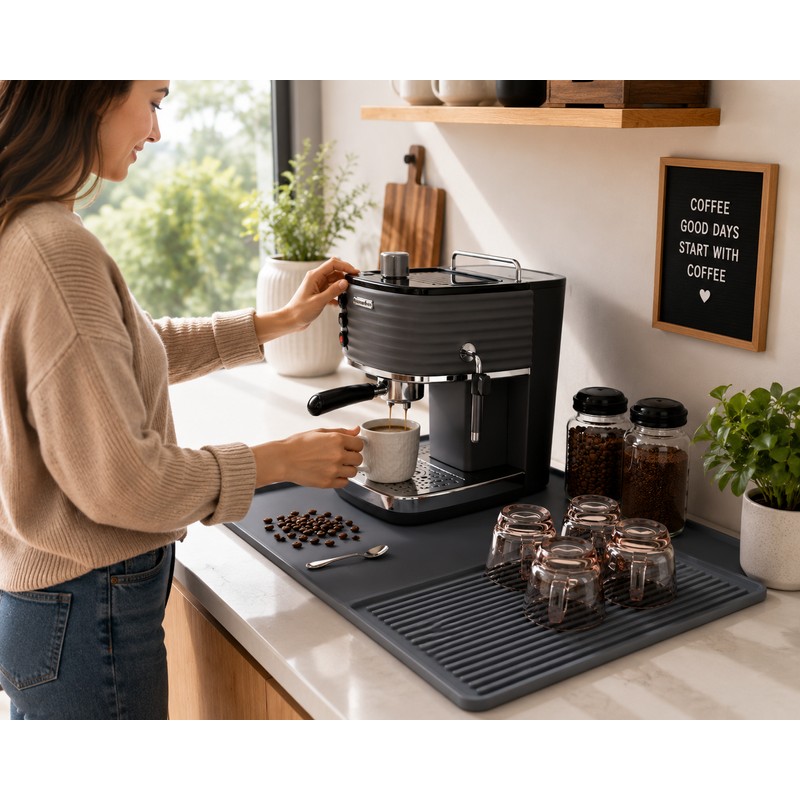 Silicone Heat Resistant Coffee Mat Tray for Kitchen and Vegetables