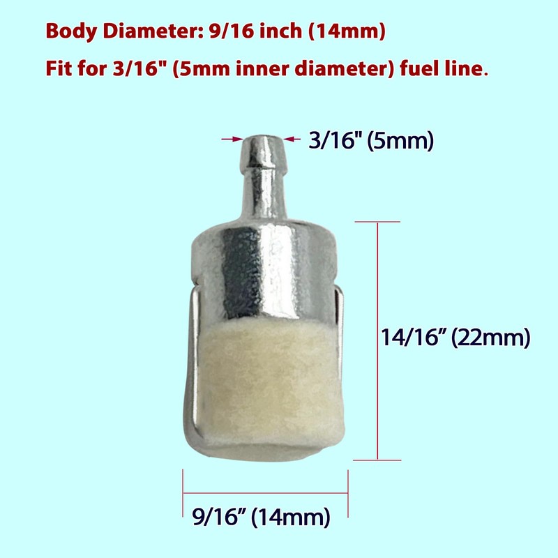 6 Pieces Fuel Filter Replacement for Echo Stihl String Trimmer