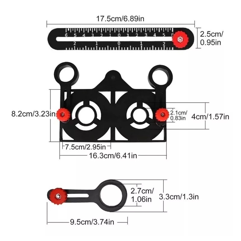 Tina Aleación De Aluminio Medición Múltiángulo Regla Universal