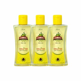 Leeford Oligro Olive Oil with Vitamin E Combo Pack of 3 (100ml Each) | Organicly Helps Strengthen Hair Roots, Deeply Moisturizes & Nourishes Skin | Pure & Natural (Total 300ml)