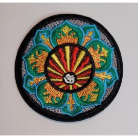 Namaste Yoga 3" Embroidered Patch. Lotus Petal Buddha