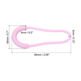 PATIKIL Zipper Pulls Replacement, 15 Pack Extension Cord Handle Plastic U-Shape Tab Tag Extender for Luggage Backpacks, Jackets, Handbags Pink