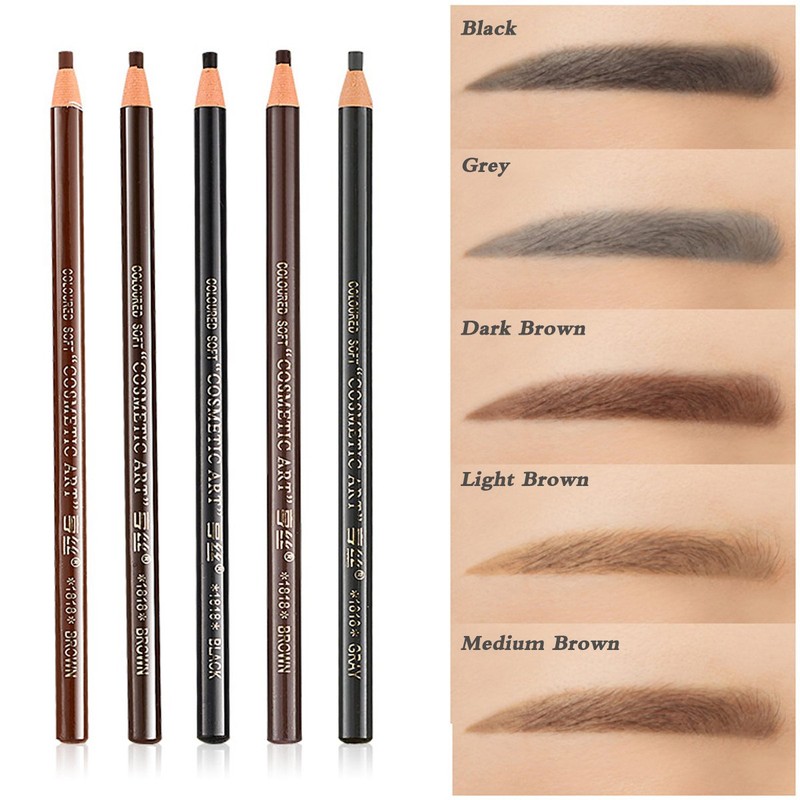 5 COLORS Set Eyebrow Pencil Drawing Eye Brow Pen Peel