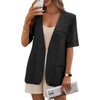 Linen Blazer Jacket for Women 2025 Short Sleeve Summer Lightweight