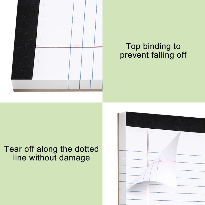 Yoosso Lined Paper A4 Pad, 4 Pack, 30 Sheets Each,