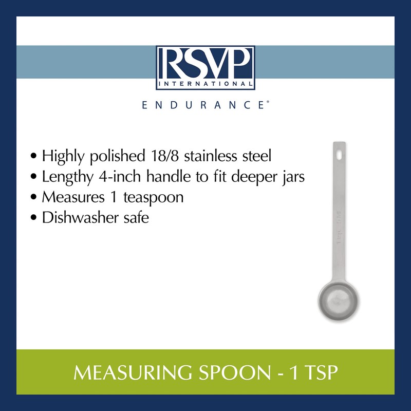 RSVP International Endurance Kitchen Collection Open Stock Measuring Spoon, Stainless