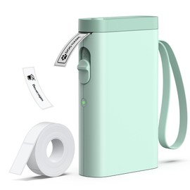 TYPONOS P21 Label Maker Machine with Tape, Bluetooth Label Printer Thermal Mini Label Makers with Built-in Cutter and Multiple Templates, Portable Printers for School, Office, Home Use (Green)