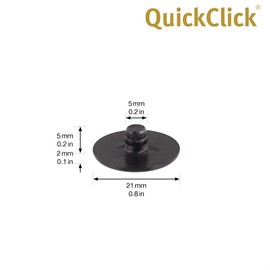 Wagner QuickClick® Plastic Gliders, Furniture Glides, Chair Glides, Set of 8 Replacement Glides, Interchangeable, Plastic, Black, Diameter 20 mm for Smart Base, Made in Germany, 15788300