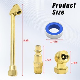 Zreneyfex Heavy Duty 2 Way Connection Air Chuck Set, 1/4 Inch Female NPT Closed Ball Tire Chuck with Male Quick Plug, 2 Way Connection Tire Air Fill Kit for Tire Inflator Gauge and Air Compressor