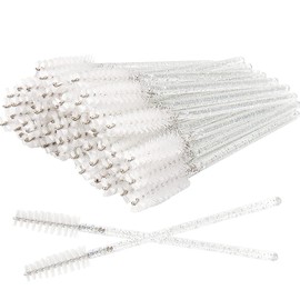 Juego de 300 brochas desechables para pestañas de cristal, para extensiones de brochas de maquillaje, aplicadores de herramientas, todo color blanco