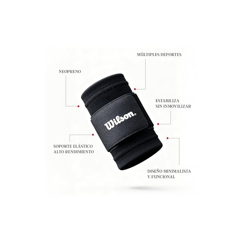 Wilson Muñequera Deportiva Doble Soporte Compresión Nivel 2 – Prevención