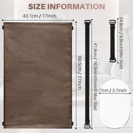 Xmntdo Recliner Headrest Protector-Non Slip Wear-Resistant Headrest Covers for Recliners with Elastic Straps and Nanogel,Chair Recliner for Furniture Slipcovers Home and Office,17x27 in(Brown)