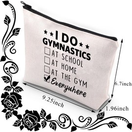 Gymnast Gift Gymnastics Makeup Bag Gymnastics Lover Gifts Gymnast Inspirational Gift i Do Gymnastics Everywhere Zipper Pouch (Do Gym Everywhere)