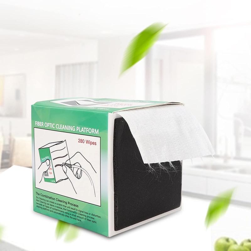 280Pcs/Box Fiber Optic Cleaning Wipes, Single Layer Fiber Wipers, with