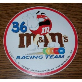 M&M'S RACING #36 2000 3 INCH ROUND DECAL STICKER BRAND NEW!!!!