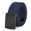 WHIPPY Canvas Web Belt Flip-Top Solid Black Military Buckle Fully