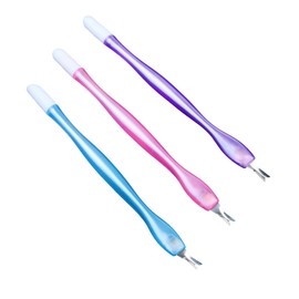 WOONEKY 15pcs Dead Skin Remover Tool Anti- Cuticle Pusher and Star Transfer Pen for Home Random Color Nail Art Tools