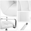 Yaheetech White Desk Chairs with Wheels/Armrests Modern PU Leather Office