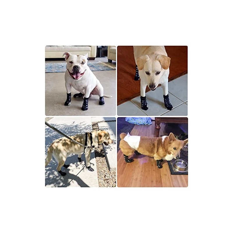 Calcetines Antideslizantes para Perros con Protectores de Patas,Calcetines Antideslizantes de