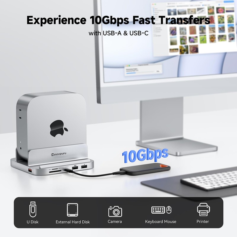 Minisopuru MINI218B MAX Mac mini M4 Dock & Stand 4K@60