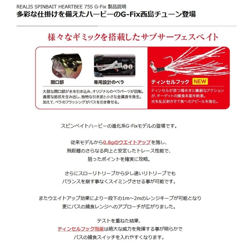 Duo Realis Spin Bait Harvey 75S G-Fix CCC3550 Skeperl Chart