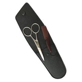 minkissy 2 Sets Professional Beard Shears Scissors Comb Kit Storage Bag for Barber Shops Home