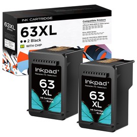 63XL High Yield Ink Cartridges Pack for HP Ink 63 63XL Fit for OfficeJet 3830 4650 4655 5200 5255 5258