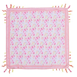 Lina & Lily Multi-Patterns Flower Geometric Tribal Aztec Paisley Print Square Scarf Shawl with Tassels (H2)