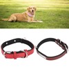 2pcs Pet Collar with Engraved Nameplate ID Tag Cowhide Padded