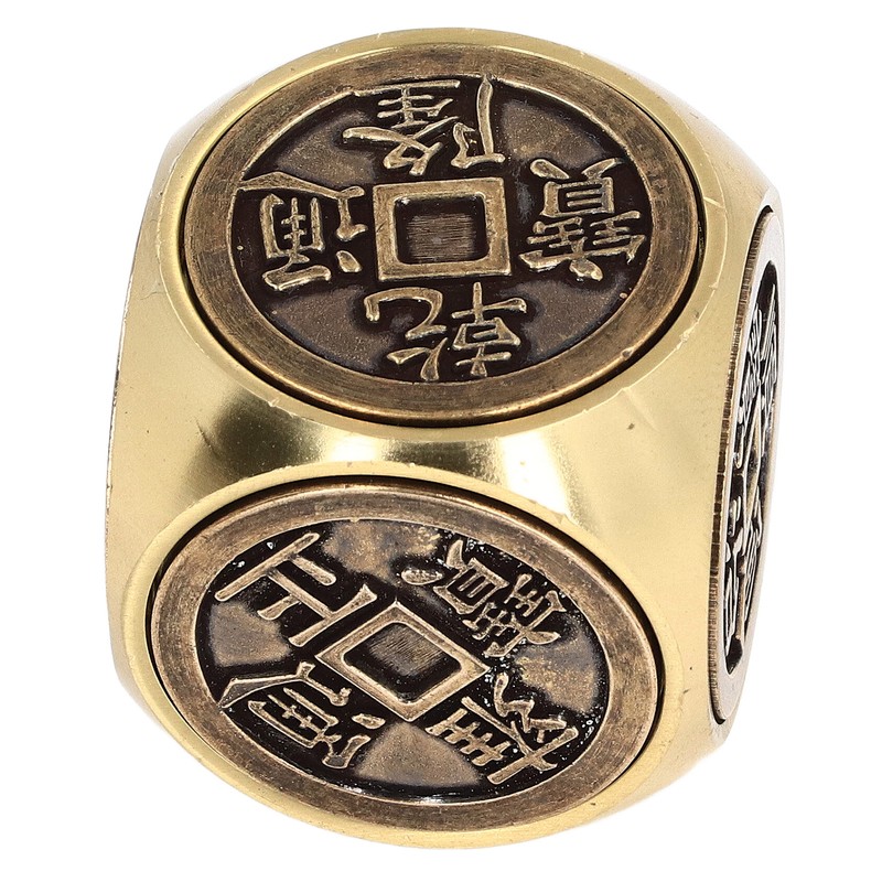 Metal Figertip Rotating Cube Embossed 6 Sided Anti Anxiety Stress