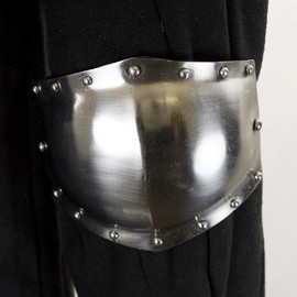 MEDIEVAL CRAFT Elbow Armor Set/Couters LARP Reenactment Silver, Medium