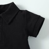 DEFAHN Baby Boy Romper Short Sleeve Pique Polo Bodysuit Jumpsuit