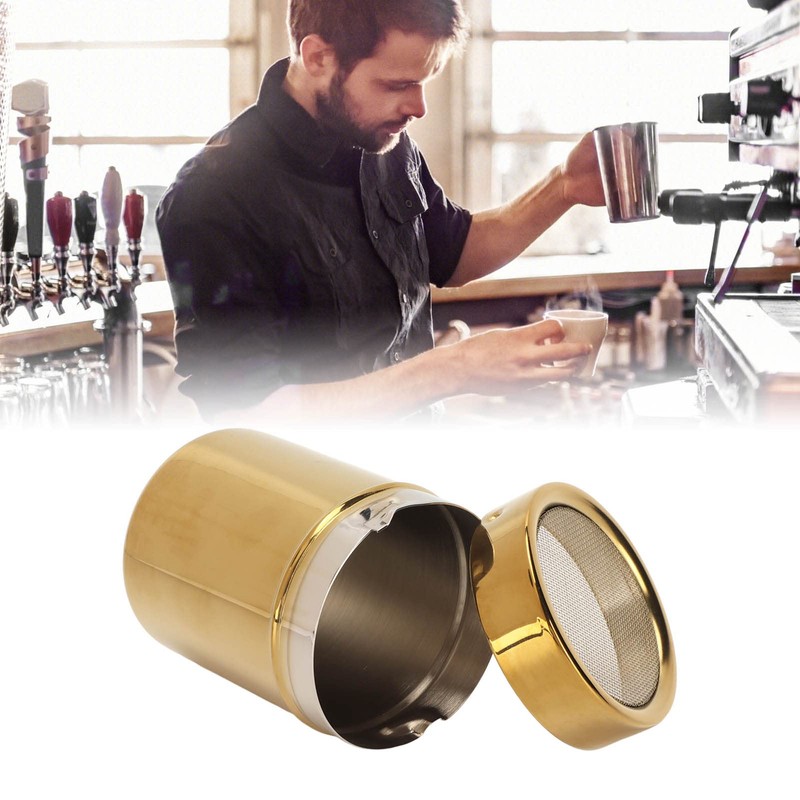 Powder Shaker Stainless Steel Rust Resistance Gold Fine Mesh Powder