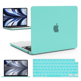 IBENZER Compatible with 2025 2024 2023 2022 MacBook Air 13 inch Case M4 A3240 M3 A3113 M2 A2681, Hardshell Case & KeyboardCover & ScreenFilm for Mac Air 13.6, Turquoise, KK-TBL+2