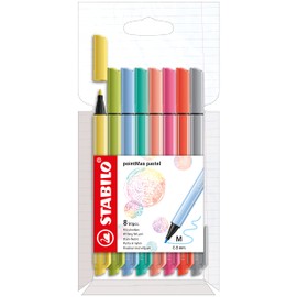 Fineliner - STABILO pointMax - Pack of 8 - Assorted Pastel Colours