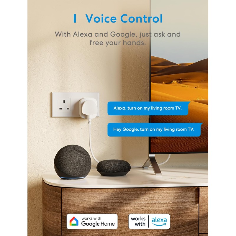 Meross Smart Plug with Energy Monitoring, Mini Smart WiFi Plug