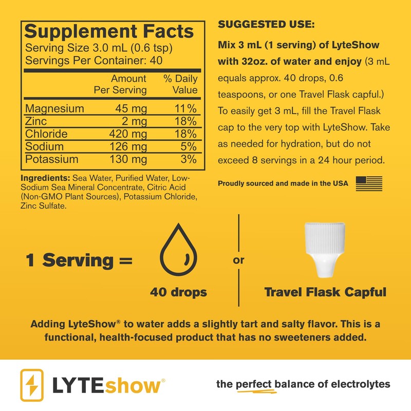 LyteLine LyteShow Sugar-Free Electrolyte Supplement, 3 Pack, 120 Servings -