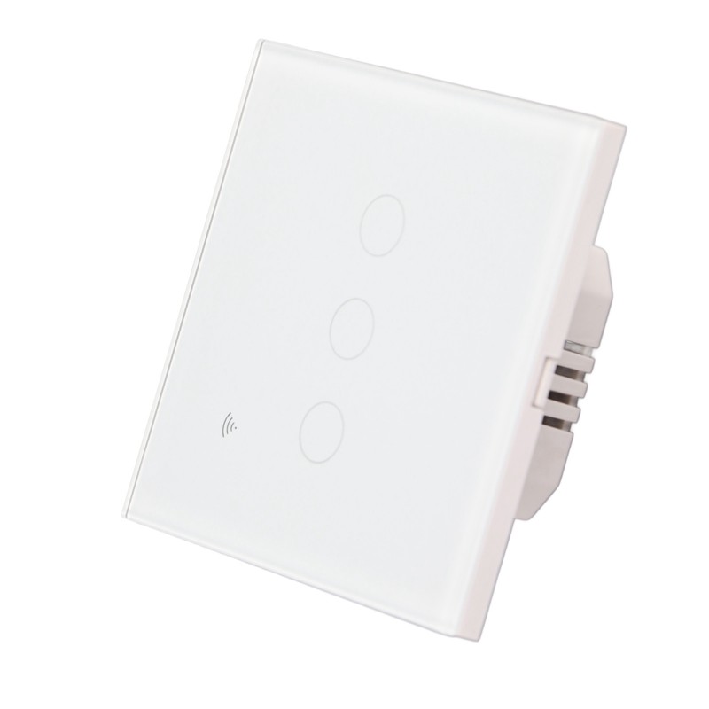 White 3 Gang WiFi Smart Switch APP Remote Control Touch