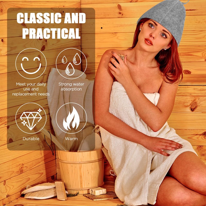 Jiuguva 6 Pcs Sauna Hats Wool Sauna Hats Russian Hat