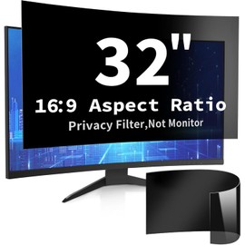 DEJIMAX 32 Inch Curved Computer Privacy Screen Filter for 16:9 Widescreen Computer Monitor Computer Screen Protector Computer Screen Privacy Shield Anti Glare and Blue Light