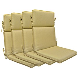 BOSSIMA Indoor Outdoor High Back Chair Cushions Replacement Patio Chair Seat Cushions Set of 4 (Mixed Yellow/Grey)