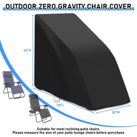 Fizentia 2-Pcs Zero Gravity Chair Cover,Waterproof Folding Lawn Lounge Chairs Covers,Outdoor Relaxing Chair Protection,Dustproof Most Folding Recliners Shield