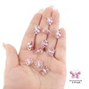 YISSION 40 Pcs Mini Rhinestone Butterfly Hair Clips Cute Pink