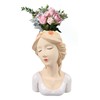 Modern Ceramic Face Vases Decorative Modern Style Shy Girl Flower