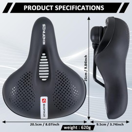 Bicycle Saddles, Memory Foam Material That Provides Comfortable Riding, Ergonomic Bicycle Saddles for Men and Women, Urban Commuter