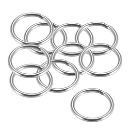 sourcing map 201 Stainless Steel O Ring 30mm(1.18") Outer Diameter 3mm Thickness Strapping Welded Round Rings 10pcs