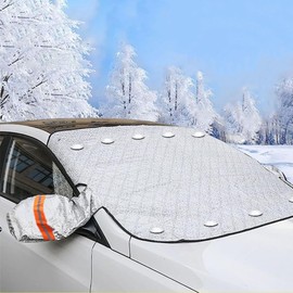 Car Windscreen Covers Frost for Winter, Windscreen Frost Protector with 9 Magnets, Thicken Ice Protection Foils Car Snow Windshield Cover, Front Window Screen Sun Shade, Anti-dust & Anti-UV(156x128cm)