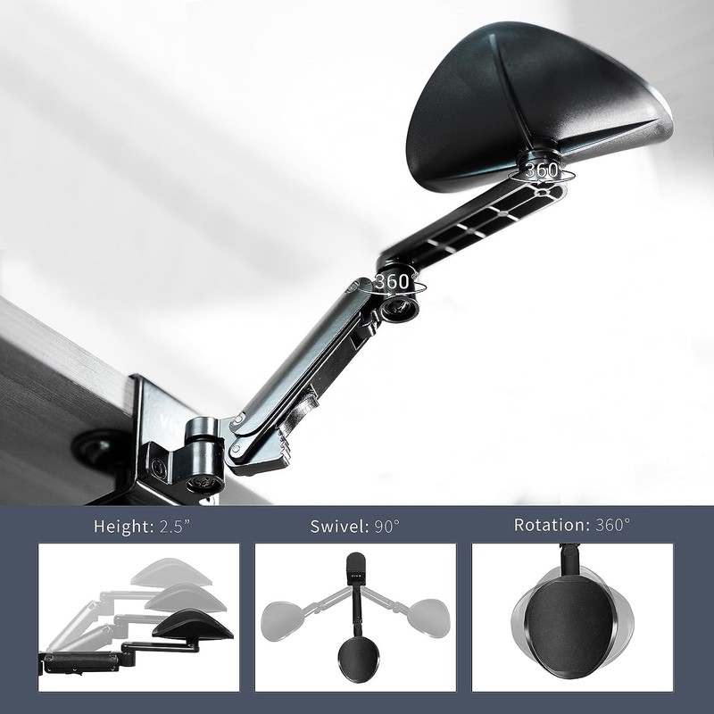 Adjustable Arm Rest for Desk Ergonomic Extendable Armrest Pad Rotating